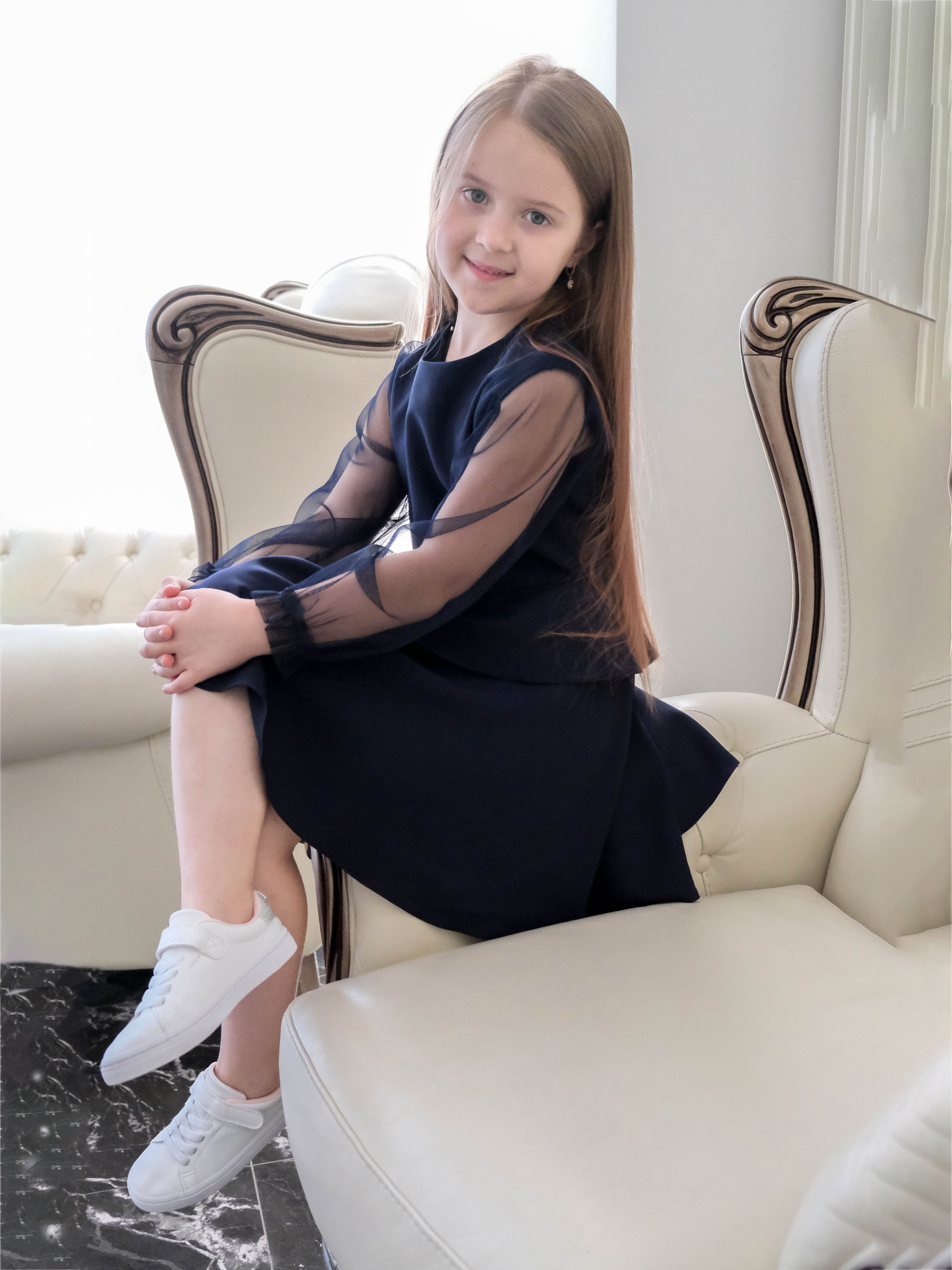 Акція на Дитяча сукня для дівчинки Flavien 7009 116 см Темно-синя від Rozetka