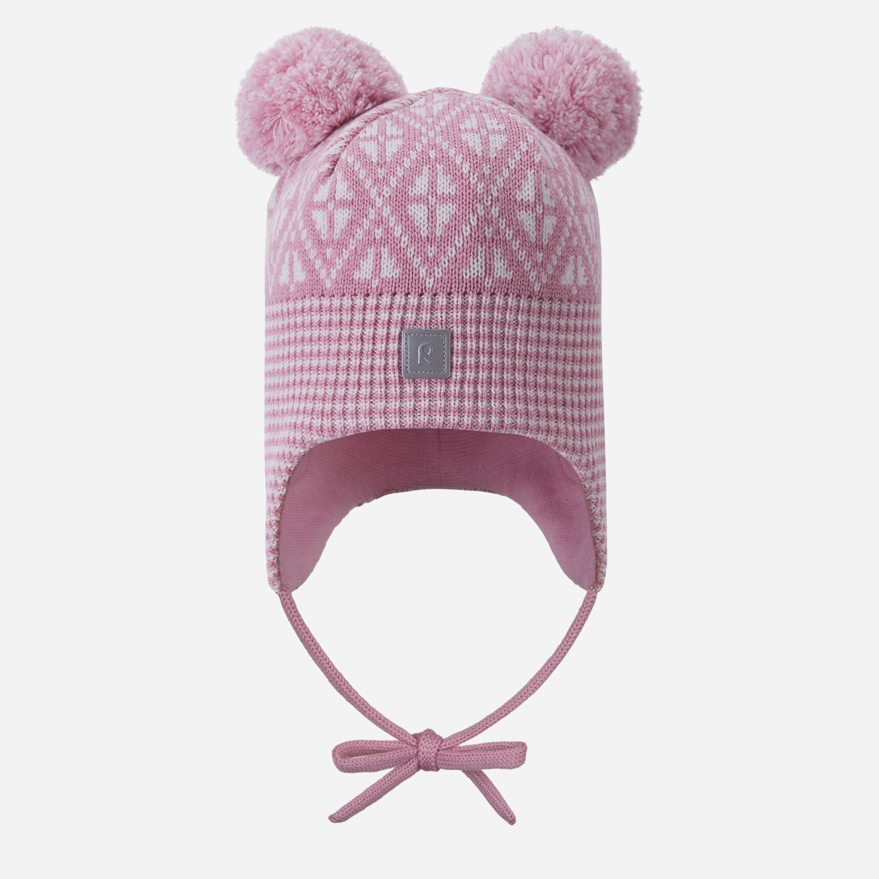 Акція на Дитяча зимова шапка-біні на зав'язках з помпоном для дівчинки Reima Kuuru 5300215A-4501 46 см від Rozetka
