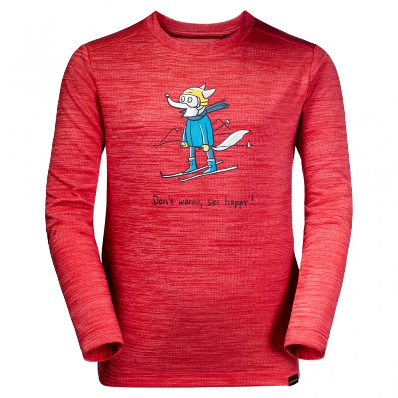 

Футболка с длинным рукавом SKIING WOLF LONGSLEEVE KIDS Jack Wolfskin 1608831-2122 128 Красный