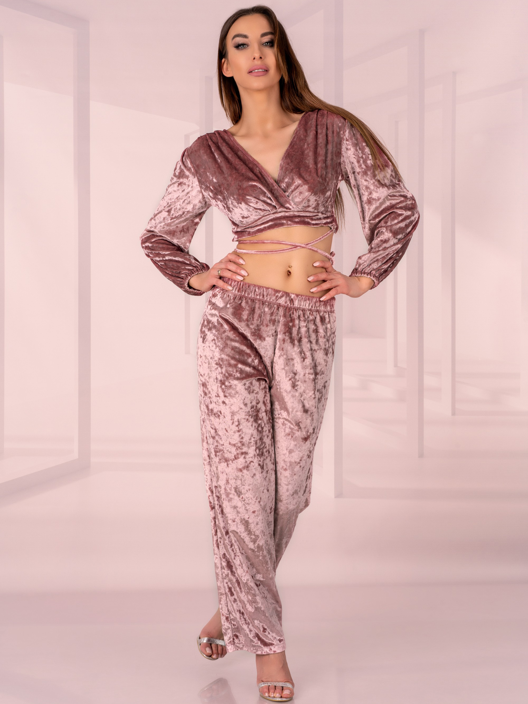 Акція на Піжама (топ + штани) LivCo Corsetti Fashion Setisa LC 90655 S/M Рожева від Rozetka