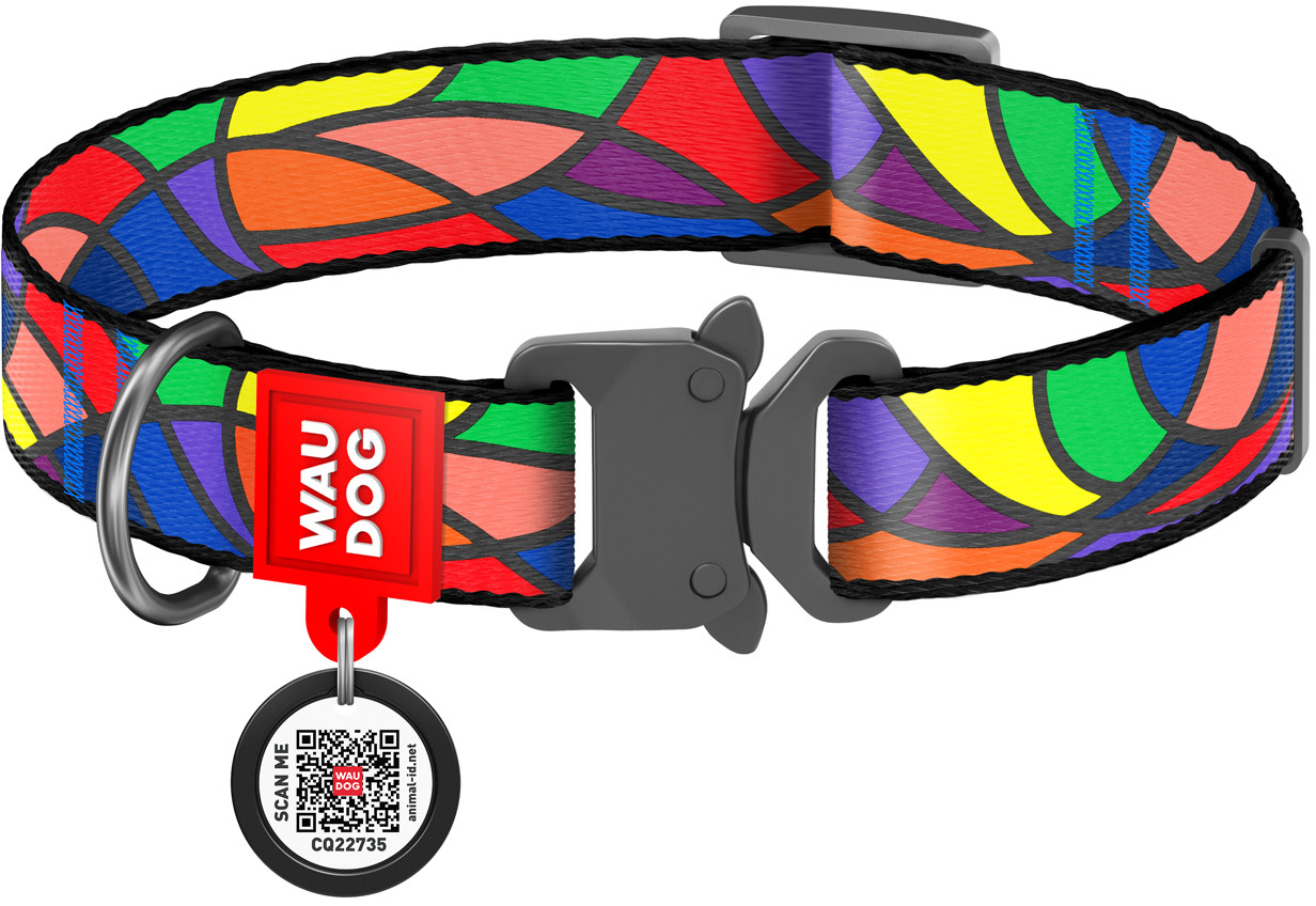 

Ошейник для собак нейлоновый Collar WAUDOG Nylon c QR паспортом, рисунок "Витраж", металлическая пряжка-фастекс, S, Ш 15 мм, Дл 23-35 см (5172)