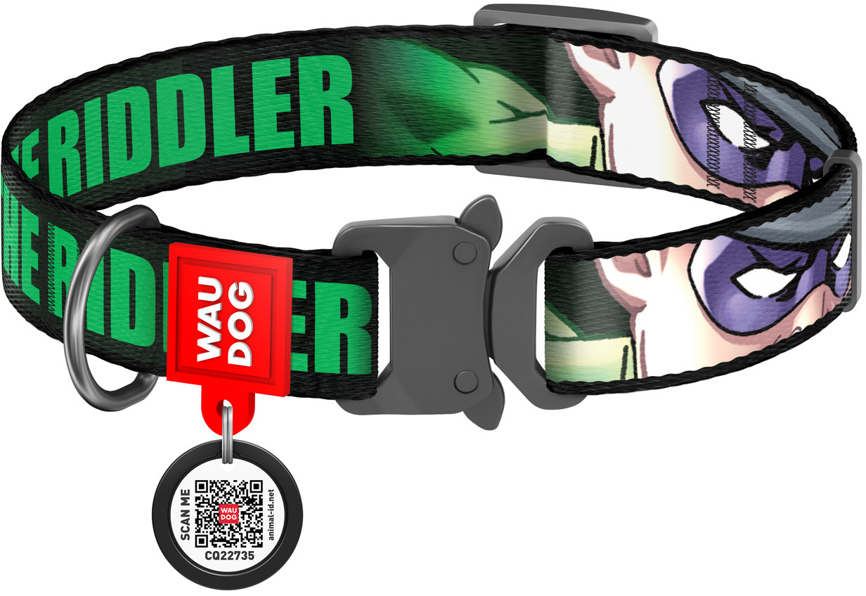 

Ошейник для собак нейлоновый Collar WAUDOG Nylon c QR паспортом, рисунок "Загадочник", металлическая пряжка-фастекс, S, Ш 15 мм, Дл 23-35 см (0015-2009)