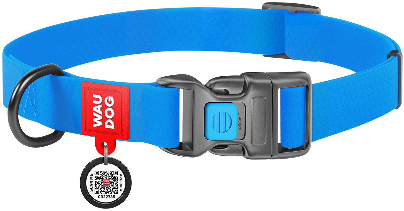 Нашийник для собак водостійкий WAUDOG Waterproof c QR паспортом ...