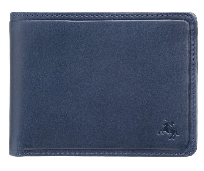 

Синий кожаный портмоне Visconti PLR72 ST/BL/OR Segesta c RFID
