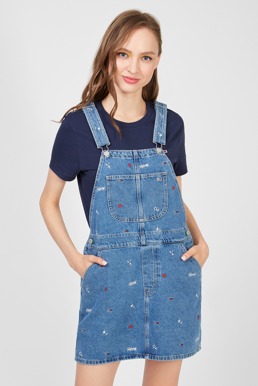 

Женское голубое джинсовое платье CLASSIC DUNGAREE Tommy Hilfiger S DW0DW08644