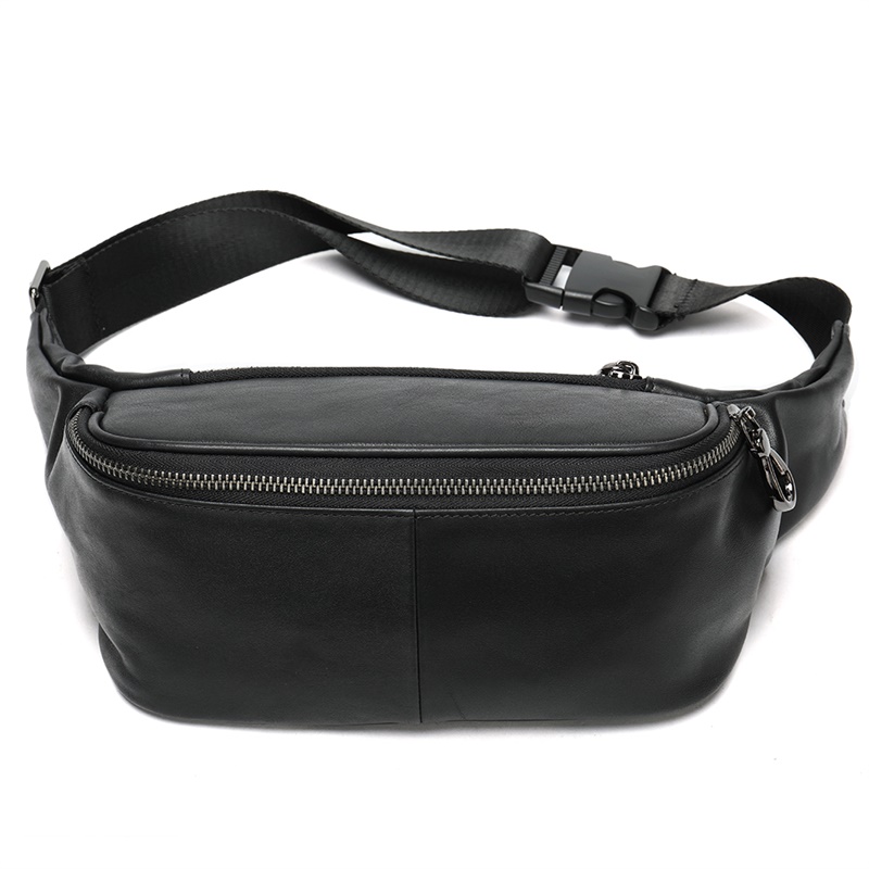 

Чёрная кожаная сумка на пояс Tiding Bag NZC9066A