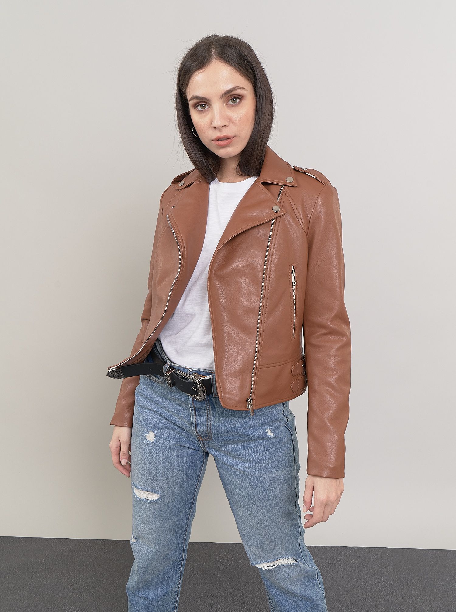 

Куртка из искусственной кожи Piazza Italia 56660-64334 XL Caramello