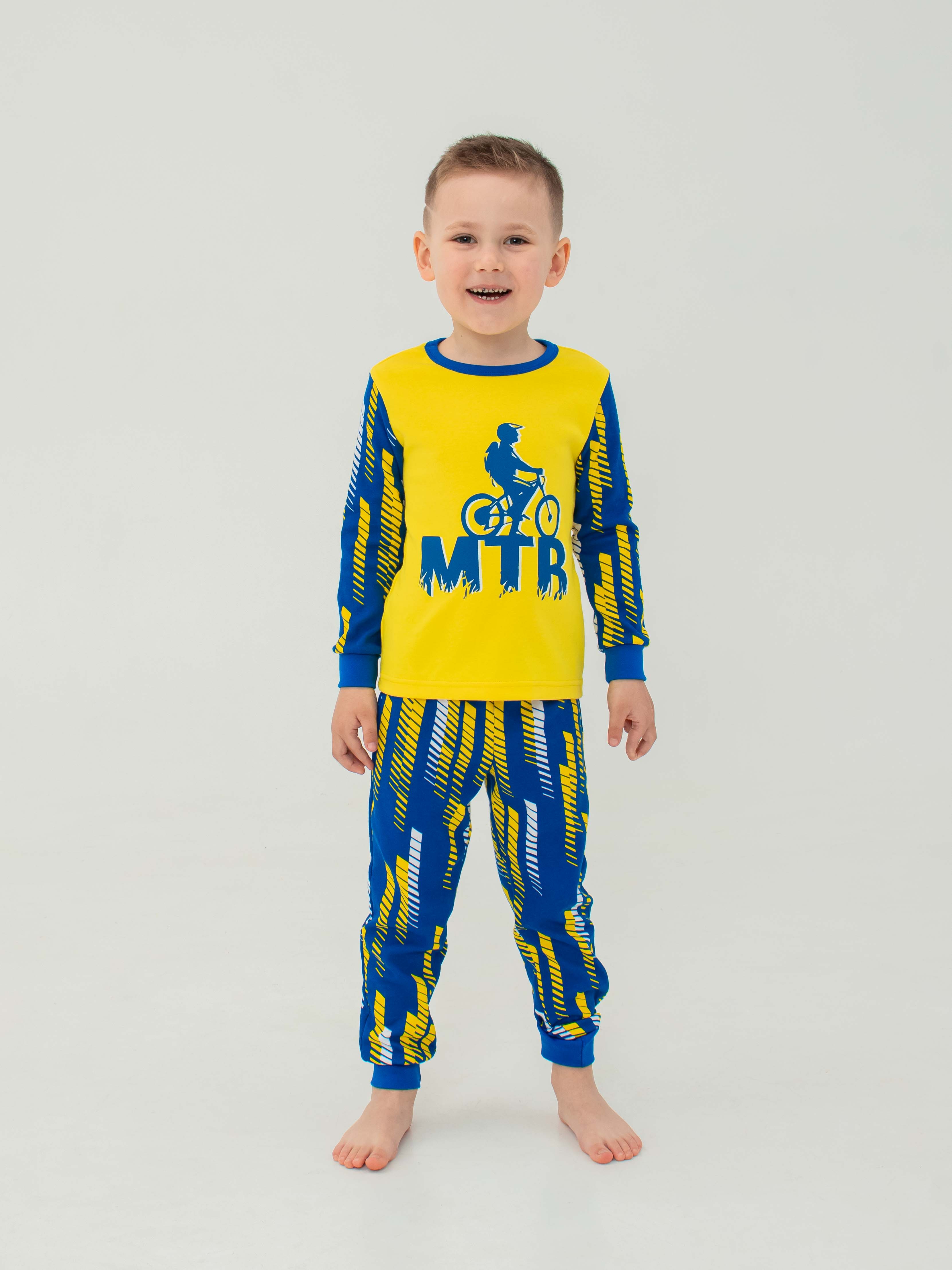 Акція на Піжама дитяча (футболка з довгим рукавом + штани) Smil 104523 104 см Жовта від Rozetka