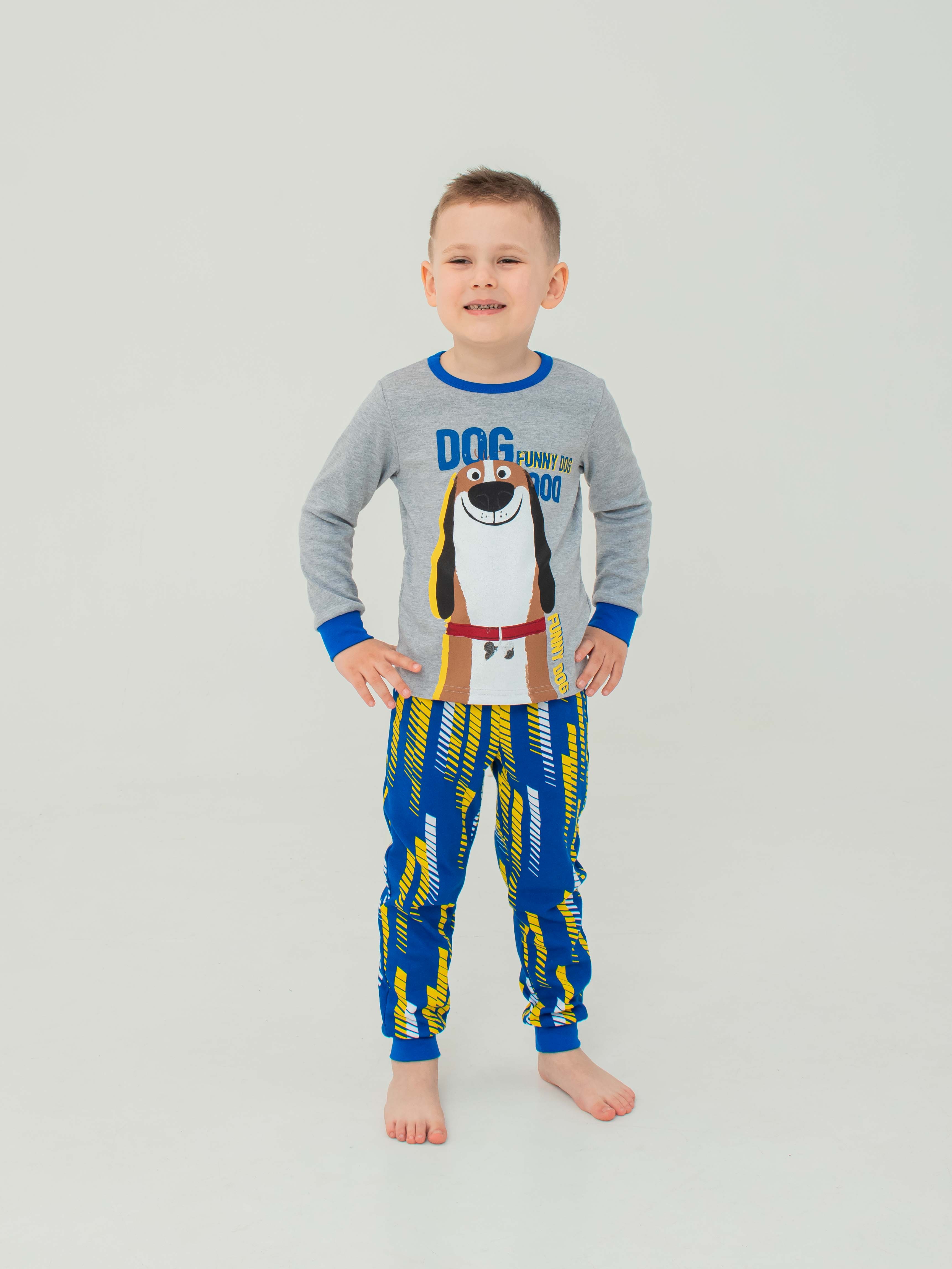 Акция на Піжама дитяча (футболка з довгим рукавом + штани) Smil 104523 98 см Сірий меланж от Rozetka