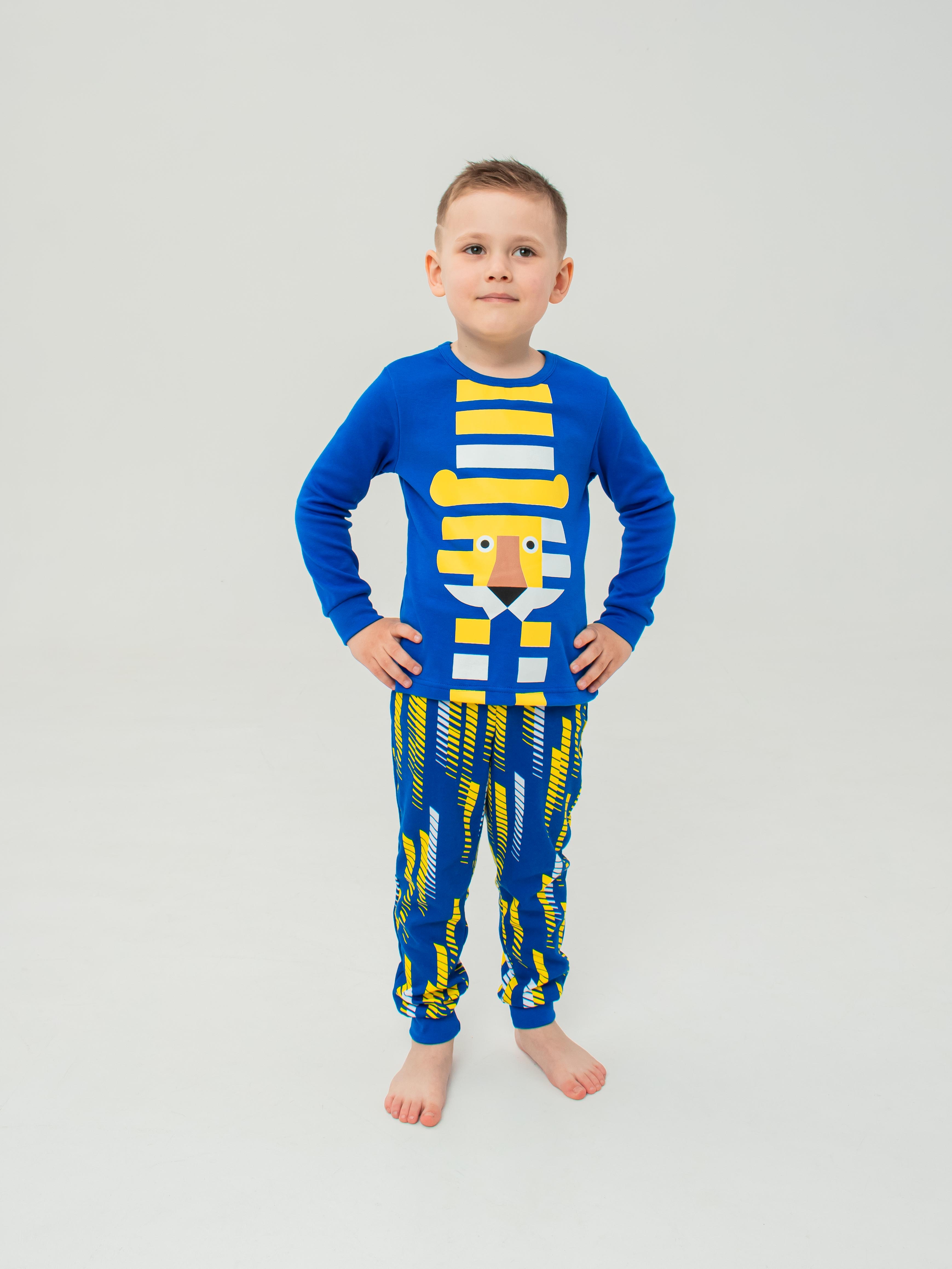 Акція на Піжама дитяча (футболка з довгим рукавом + штани) Smil 104523 98 см Темно-синя від Rozetka