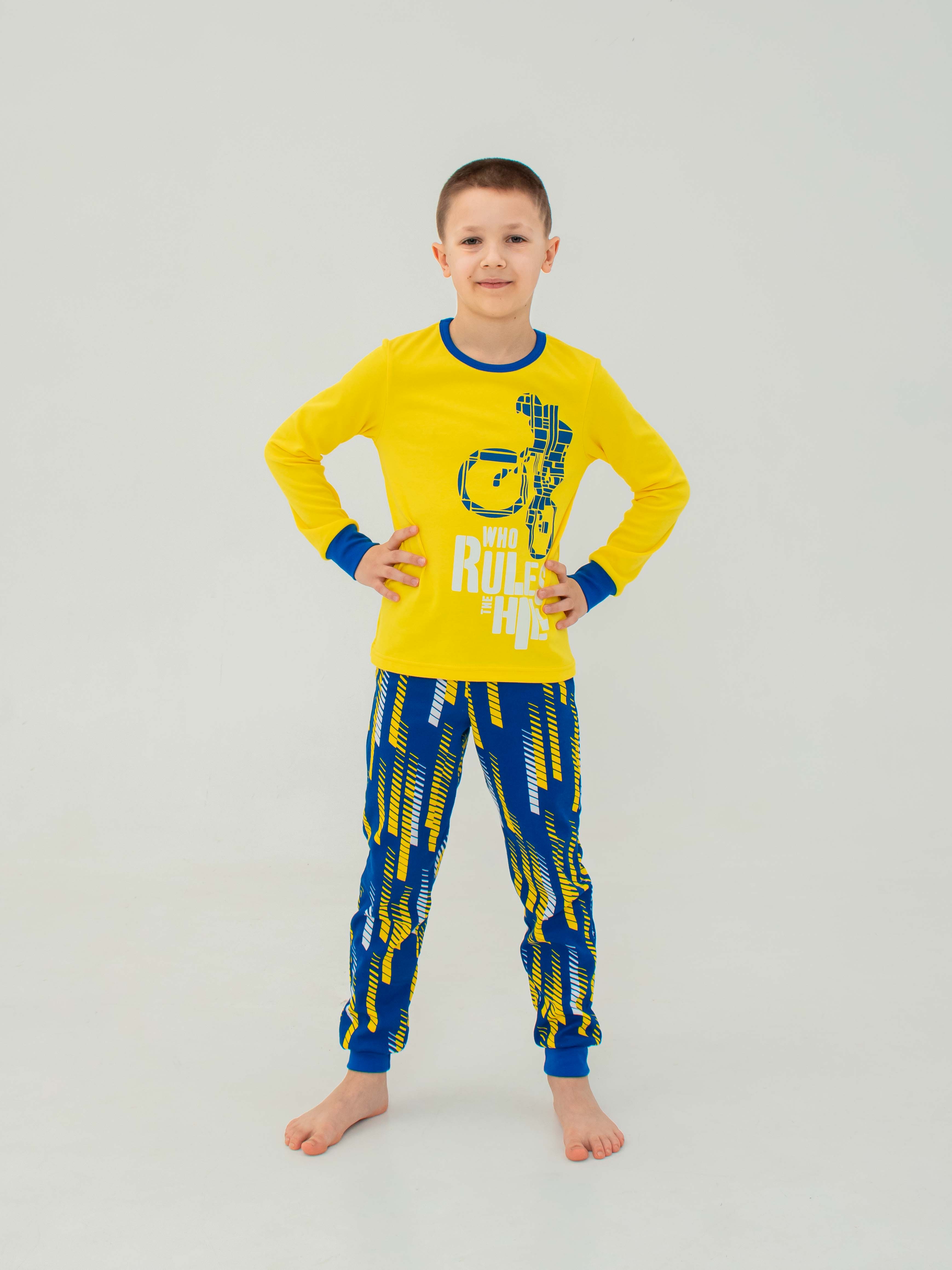 Акція на Піжама дитяча (футболка з довгим рукавом + штани) Smil 104689 140 см Жовта від Rozetka