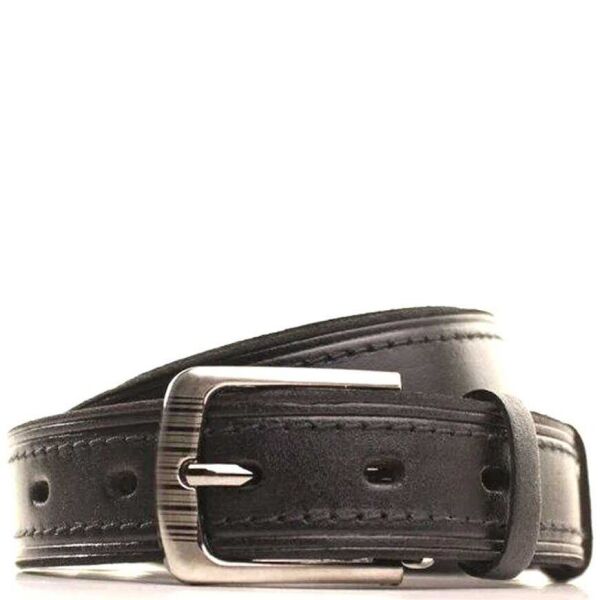 

Мужской кожаный чёрный ремень Lazar L30S1W21