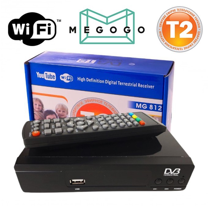 Тюнер приемник DVB-T2 ресивер с Wi-Fi интернетом МЕGОGО для ТВ цифровая ...