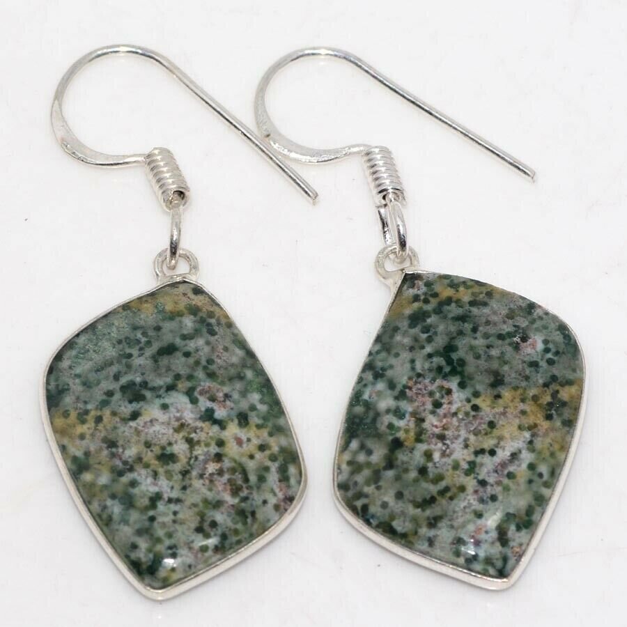 

Серьги с камнем океаническая яшма Н-13987