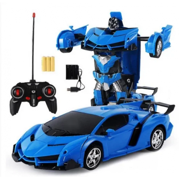 

Машинка Трансформер Lamborghini Robot Car Size 1:18 с пультом синяя 228