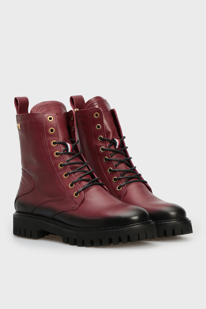 

Женские бордовые кожаные ботинки SHADED Tommy Hilfiger 38 FW0FW05360