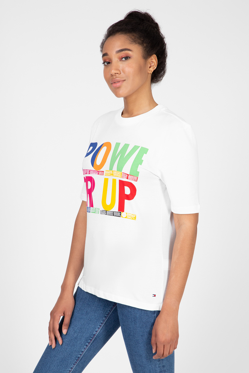 

Женская белая футболка TORA OPEN NK TEE SS Tommy Hilfiger M WW0WW24848
