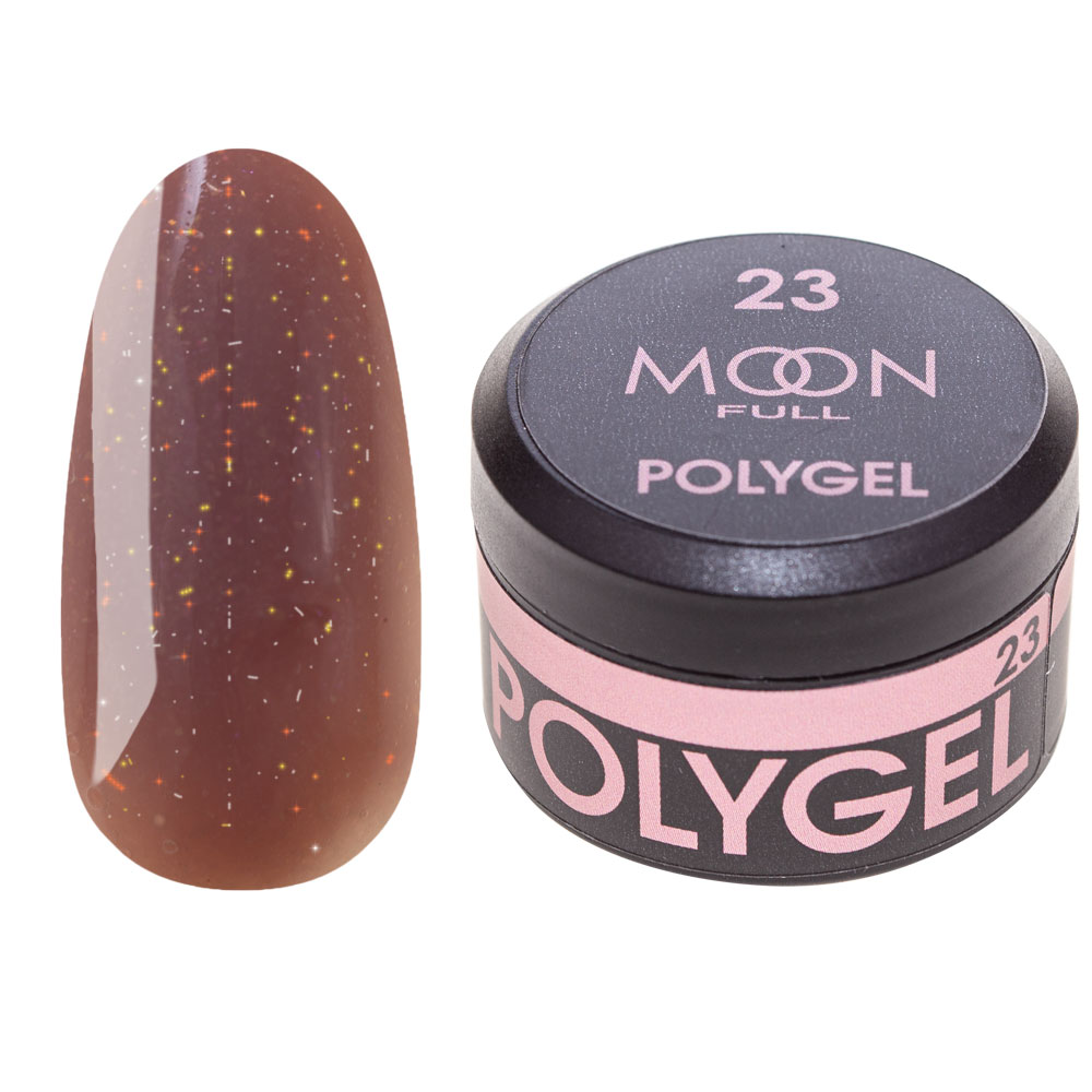 Полигель для наращивания ногтей Moon Full Poly Gel №23 Бежево-розовый с ...