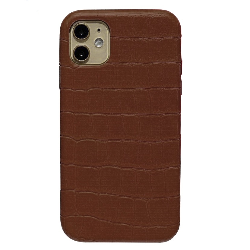 

Чехол CaseFashion Crocodile Full Leather для iPhone 12/12 Pro brown