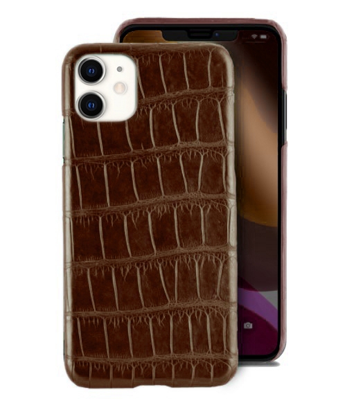

Чехол CaseFashion Premium Leather Case для iPhone 11 crocodile brown