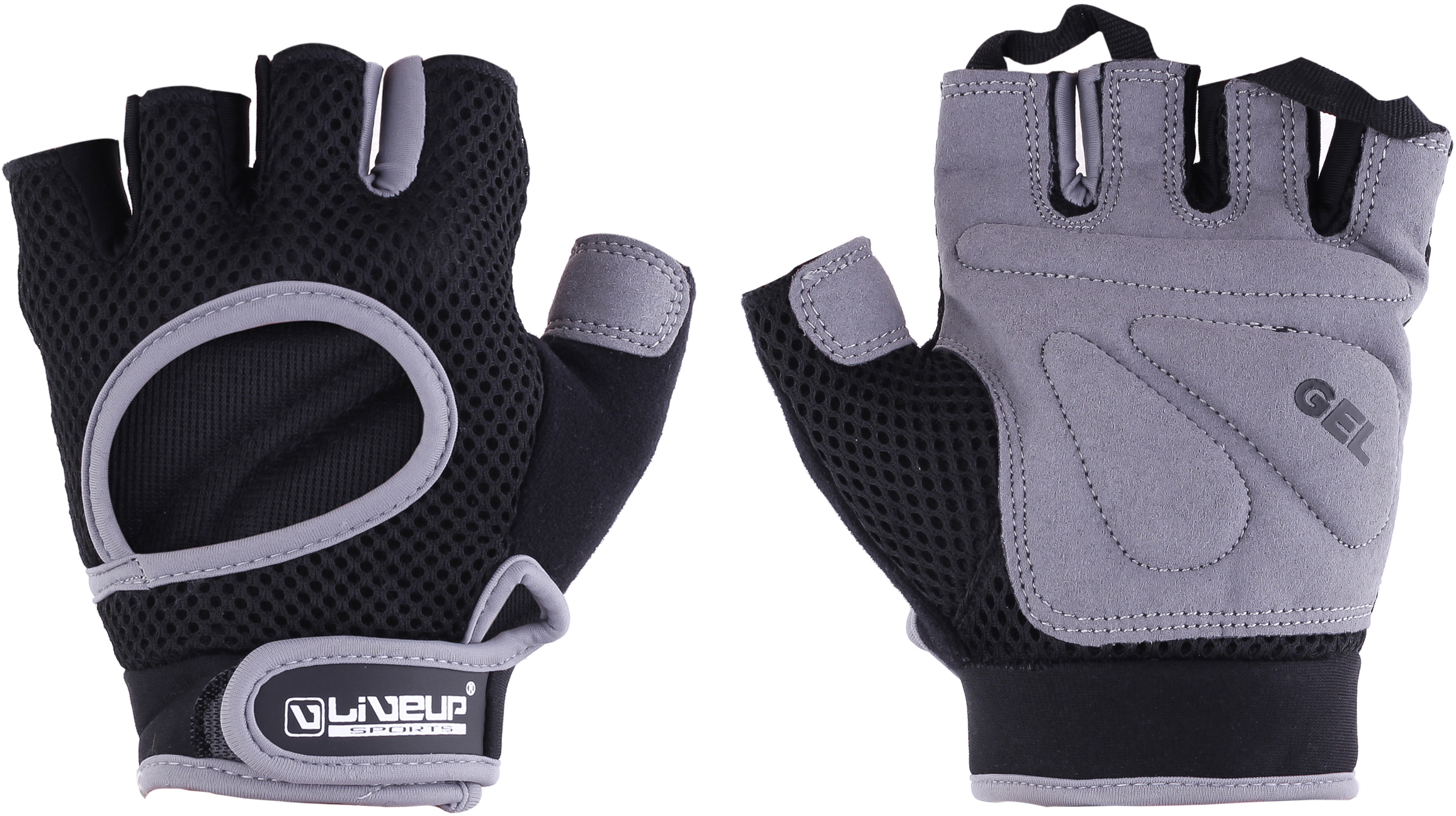 Акція на Перчатки LiveUP Men Fitness Gloves L Черный/Серый (LSU1580M-BGL) від Rozetka UA