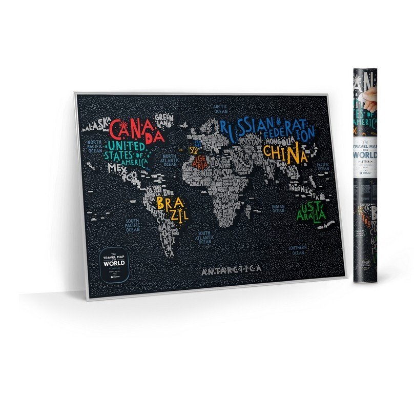 

Скретч-карта 1DEA.me "Travel map Letters world" eng (80*60cм