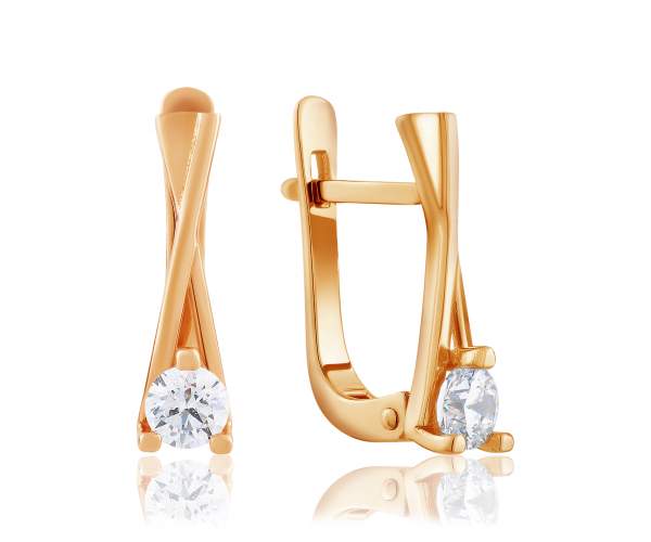

Серьги золотые с камнями SWAROVSKI Zirconia "Аурели ", С4264SW
