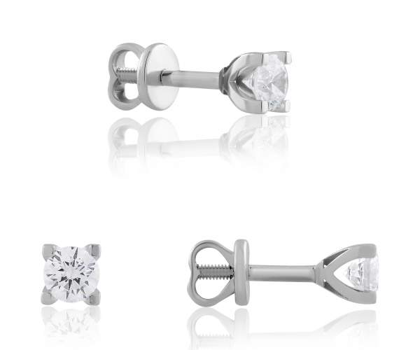 

Серьги-пусеты из белого золота с камнем SWAROVSKI Zirconia "Моник", С4208/1GSW
