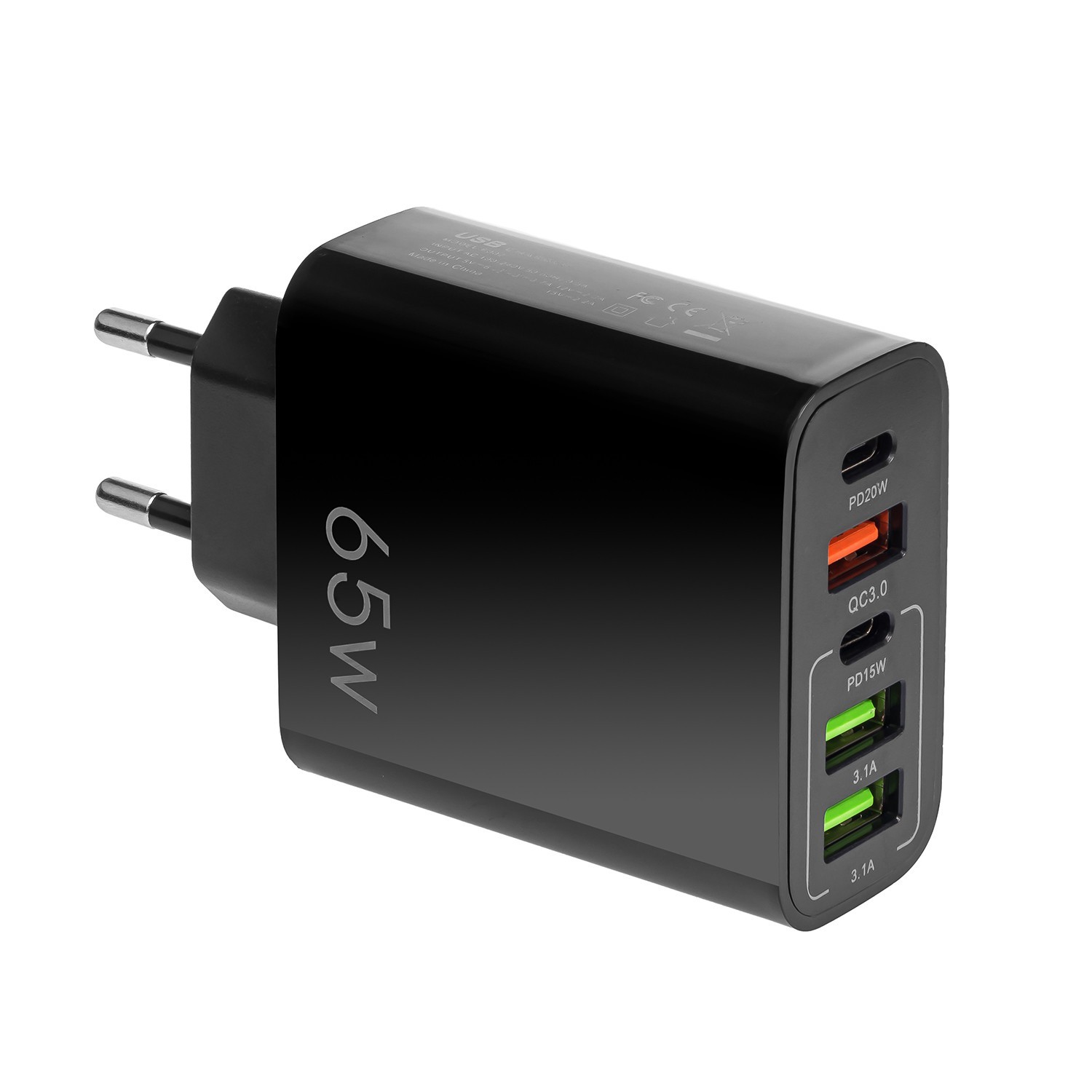 Сетевое зарядное устройство PD 65W быстрая зарядка Quick Charge 3.0 USB Type -C PD блок зарядки для IPhone IPad Samsung Xiaomi блок питания для телефона  черный (10077) – фото, отзывы, характеристики в интернет-магазине