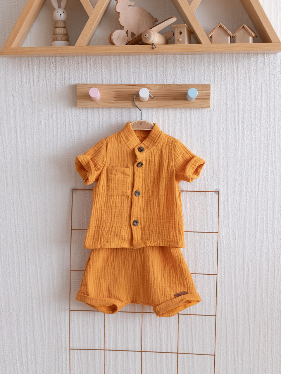

Муслиновая рубашка с шортами Ned MagBaby горчичный 86