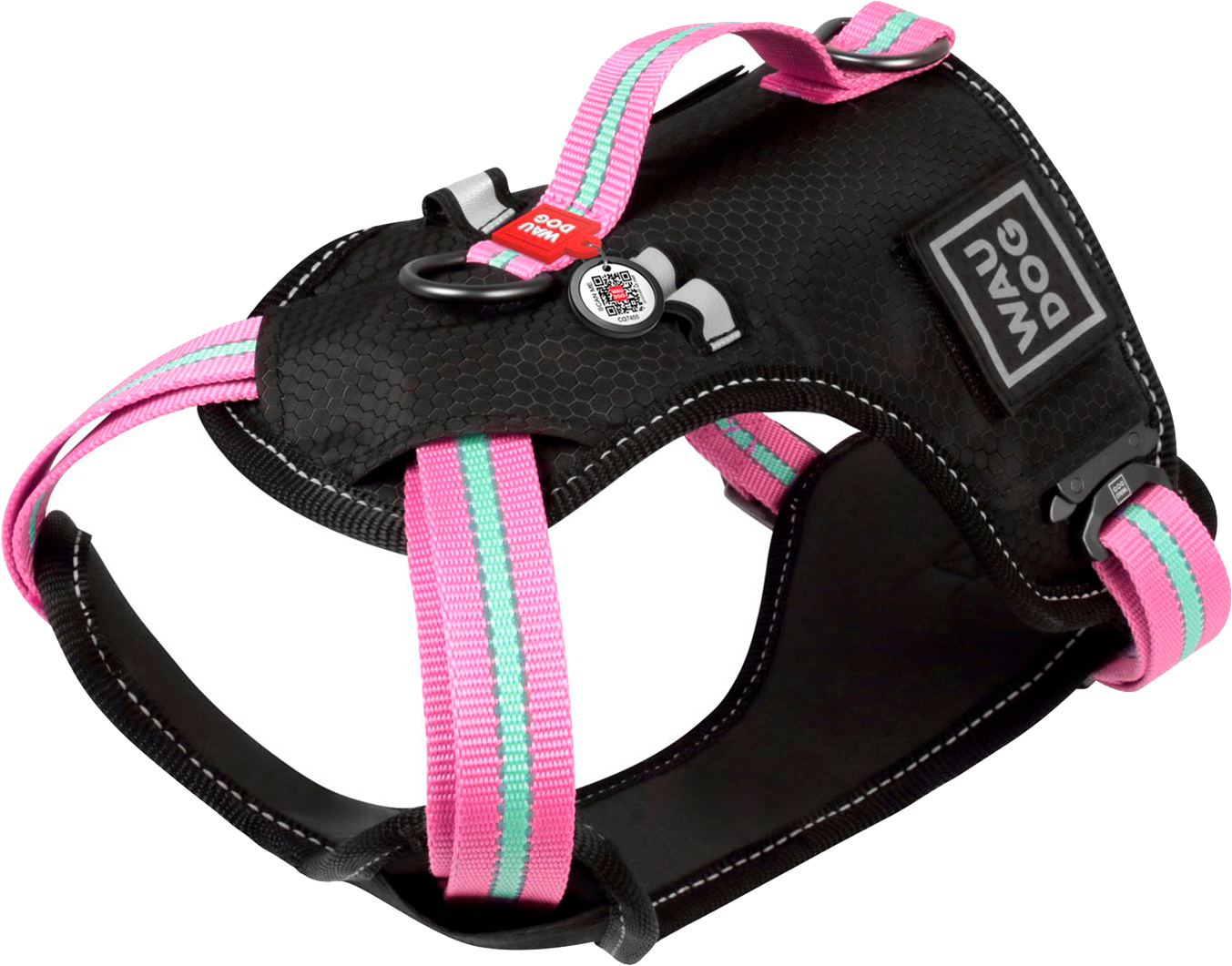

Шлея для собак безопасная Collar WAUDOG Nylon c QR паспортом, металлическая пряжка-фастекс, L, Ш 25 мм, А 60-95 см, В 80-100 см