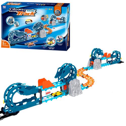 

Автотрек Tumbling Racing Track звук,свет,на батарейке, машинка 7 см-аккумулятор свет,USB заряд (89907)