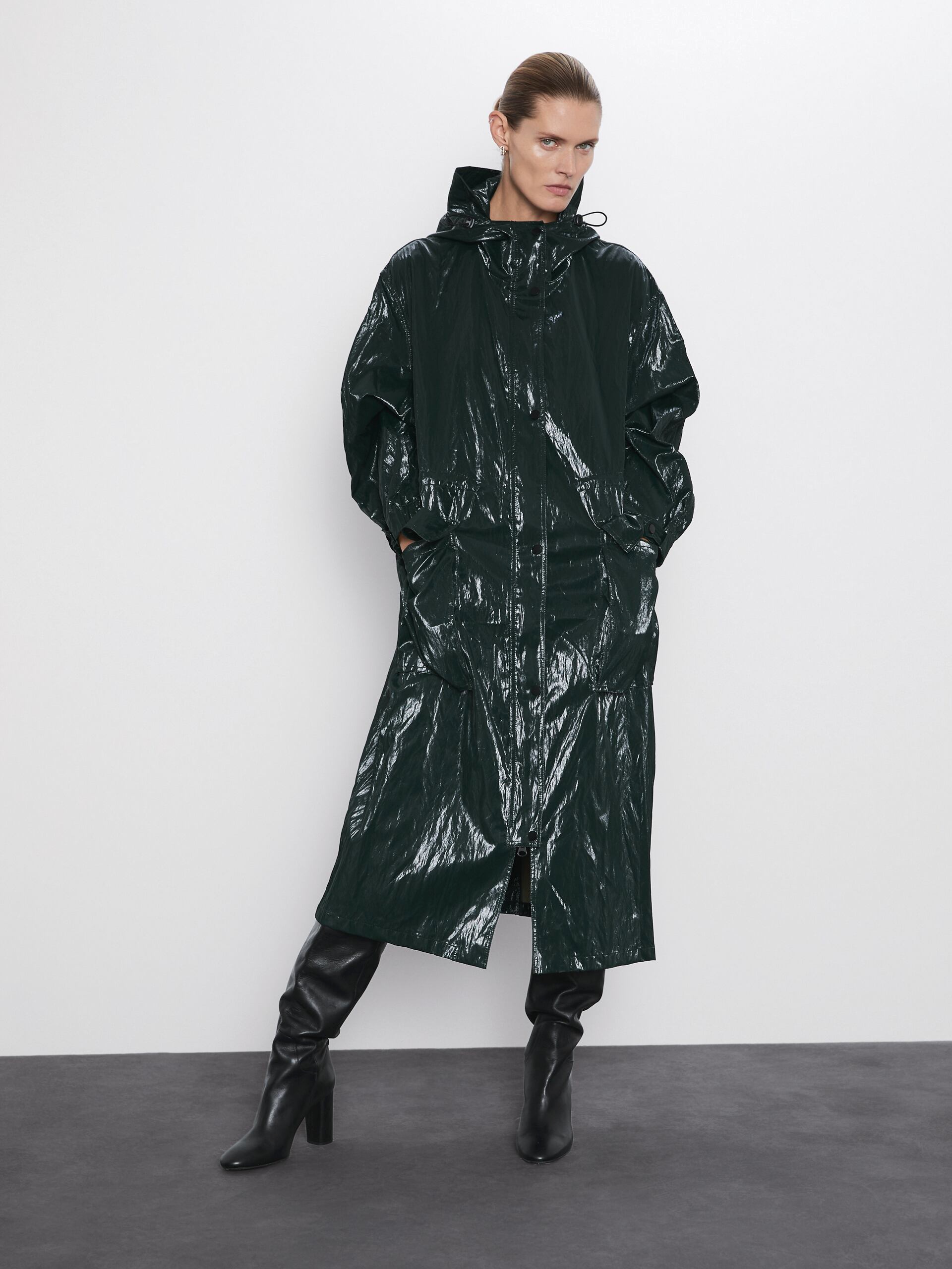 

Плащ Zara 2969/266/500 XS-S Изумрудный