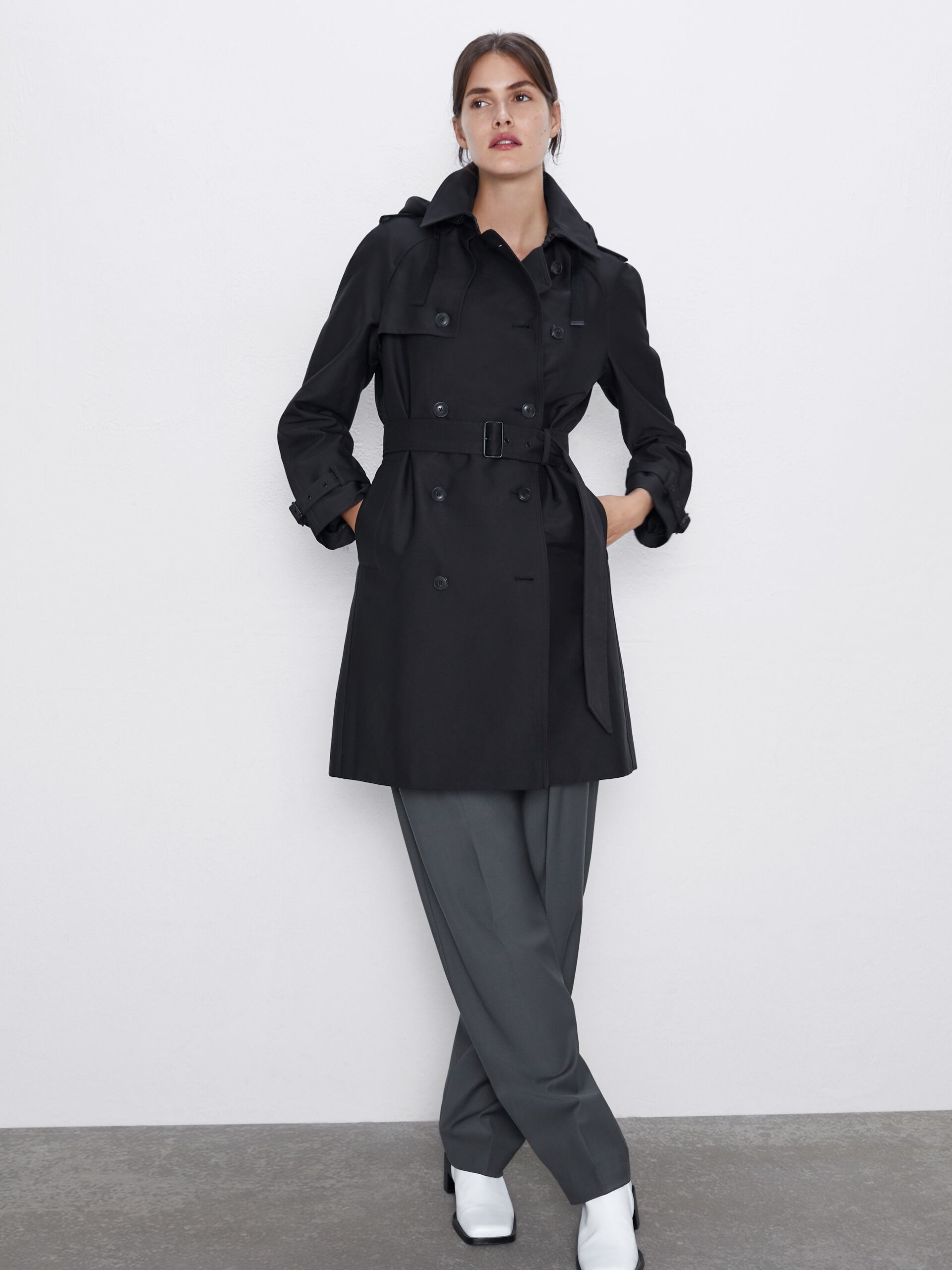 

Тренч Zara 0518/261/800 S Черный