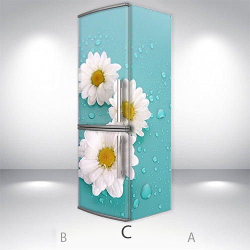 

Виниловая наклейка на холодильник, Фотообои на холодильник, Самоклейка, 200 х 60 см, Лицевая+Правая(C) (holMS2_fl102371 Цветы-С)