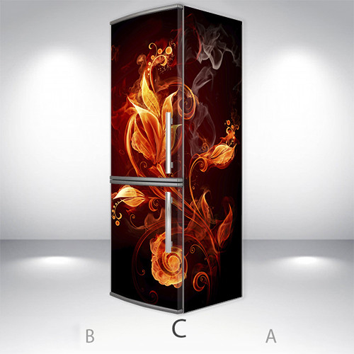 

Наклейки на холодильник 3d, Самоклейка, 180 х 65 см, Лицевая+Правая(C) (holSS1_fl102093 Цветы-2-С)