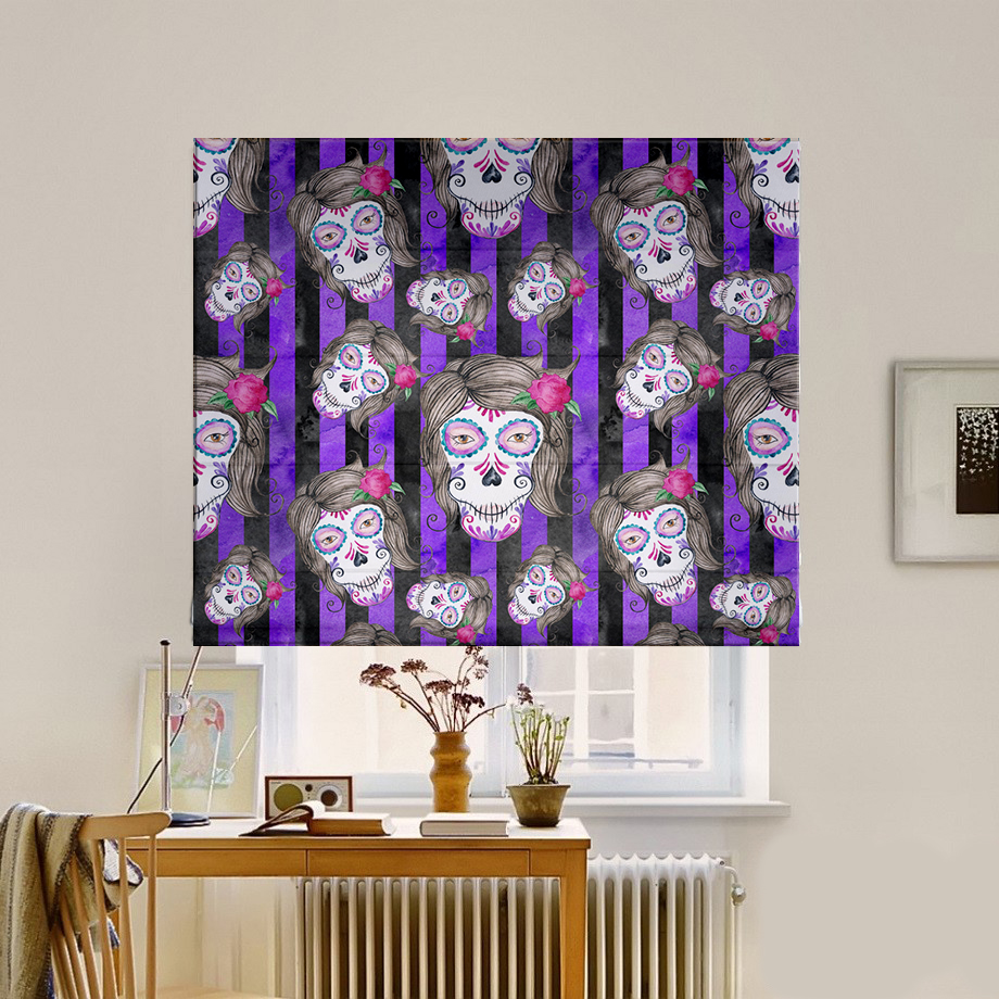 

Римская штора система Classic InHt Фотопечать Хэллоуин 15-148 Джуси Велюр 180х170 см