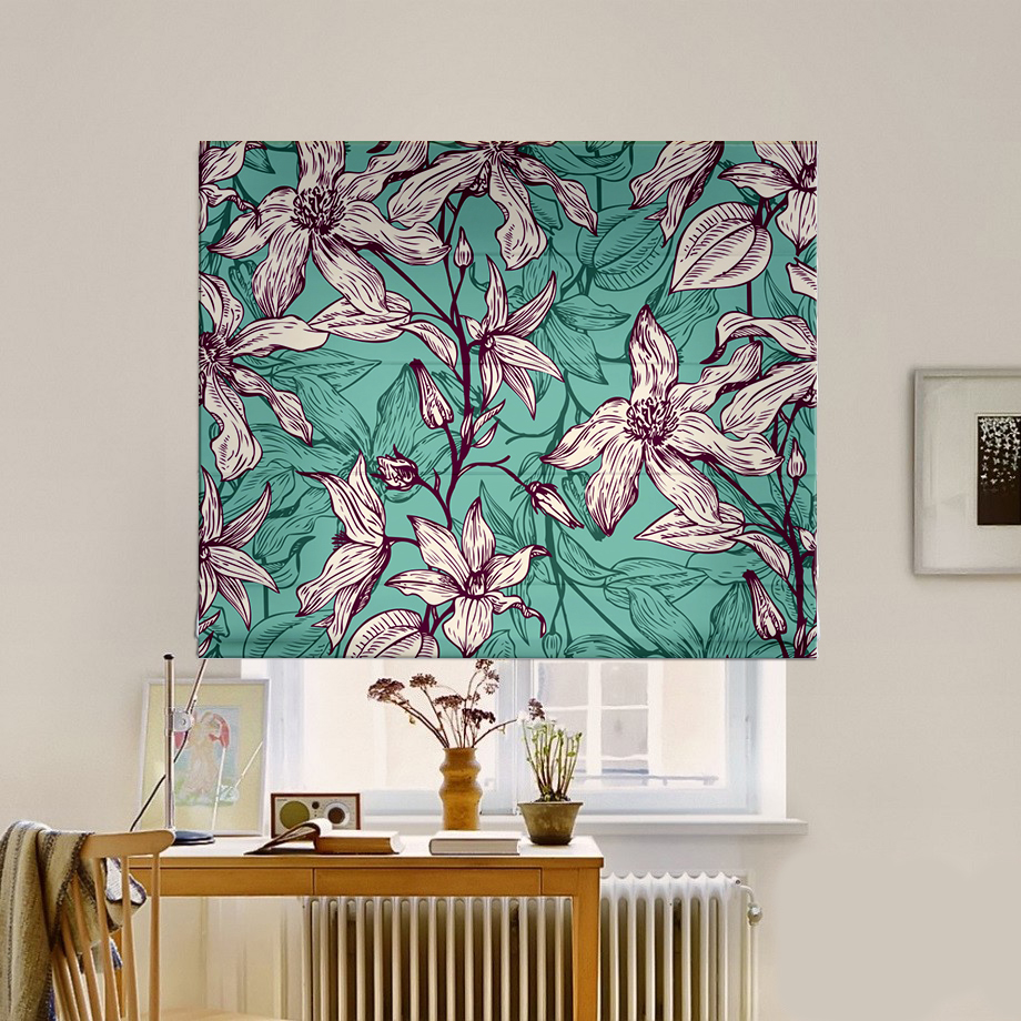 

Римская штора система Classic InHt Фотопечать Цветы 15-161 Блэкаут 230х170 см