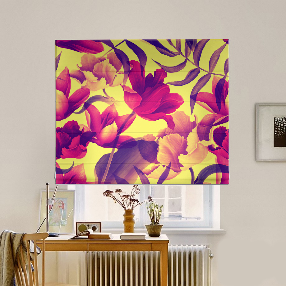 

Римская штора система Classic InHt Фотопечать Цветы 15-162 Блэкаут 50х170 см