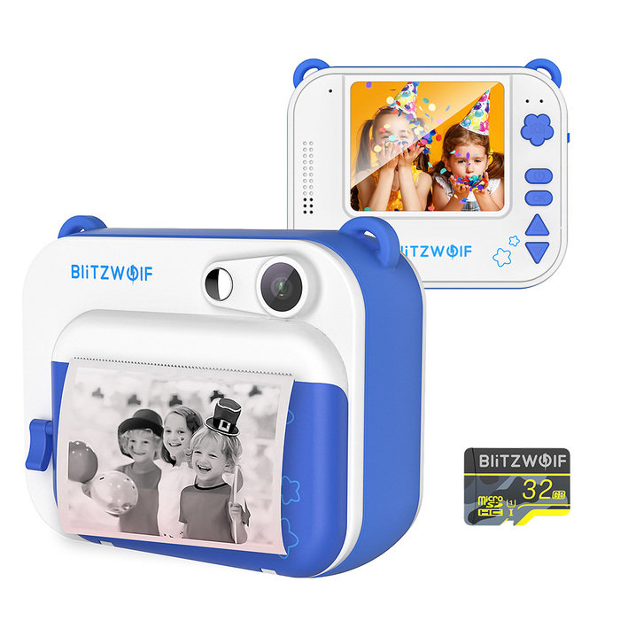 

Детская камера мнгновенной печати Blitzwolf BW-DP1 Blue