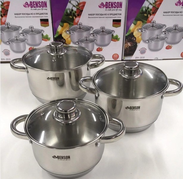

Набор кастрюль Benson BN-205 6 предметов NA1020