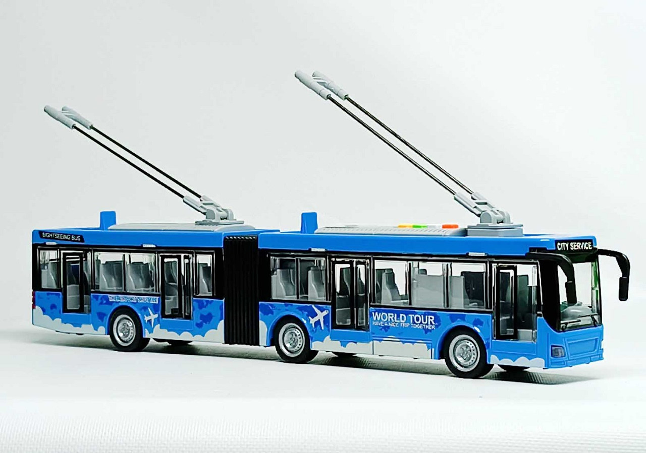 Игрушка Автопром Троллейбус гармошка синий 7951AB-2