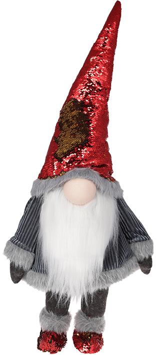 

Мягкая игрушка «Гномик» Grey 40х27х90см в красных пайетках