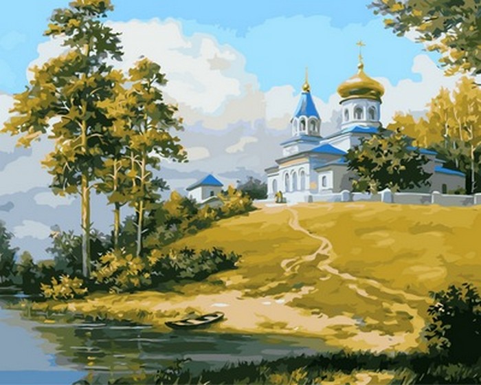 

Картина по номерам Babylon Церковь на холме 40*50 см (в коробке) арт.VP846