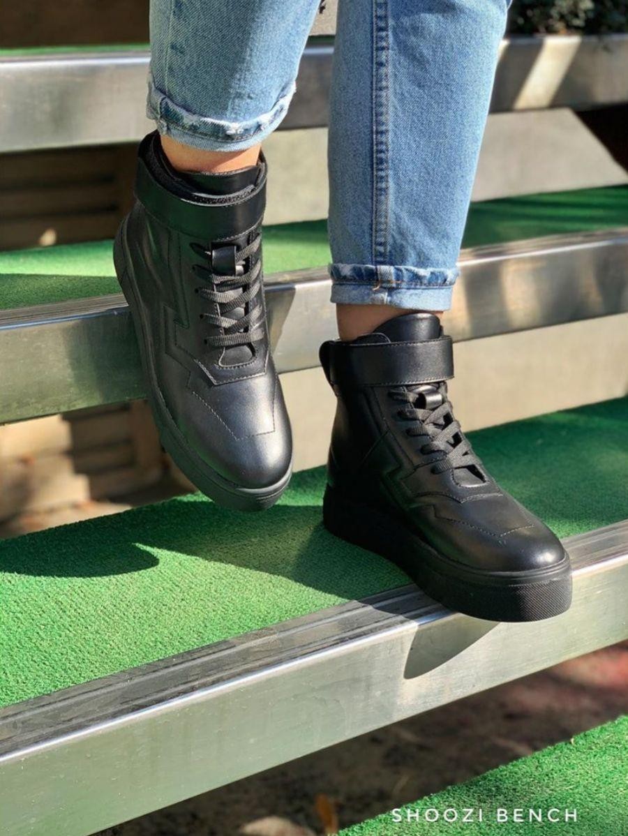 

Высокие кеды на липучке Shoozi bench кожаные 37 черные