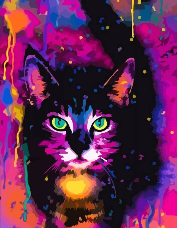 

Набор для творчества Rosa Start акриловая живопись по номерам Space cat 35 х 45 см (4823098516477)