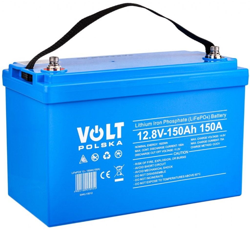 Аккумуляторная батарея Volt Polska LiFePO4 12V 150 Ah (150A) + BMS ...