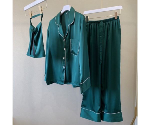 

Пижама SilkTouch с брюками L зеленая