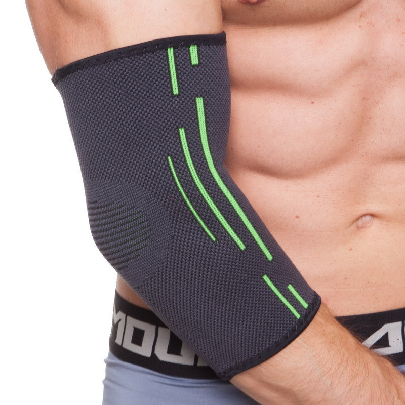 Налокотник эластичный Zelart Extreme Fit 1014 размер L Dark Grey-Green ...