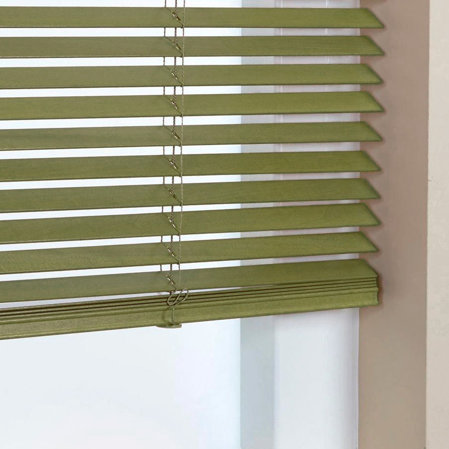 

Жалюзи деревянные горизонтальные 110х160 см 25 мм зеленый Sundeco
